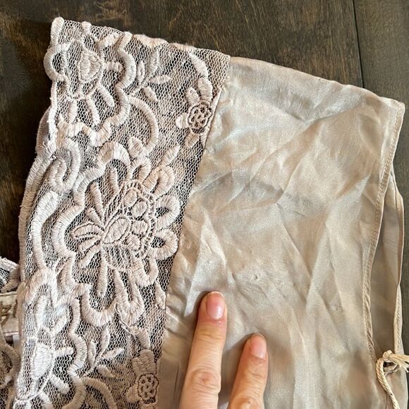 NWT Johnny Was Silk Lace Dress Biya Romantic Flapper Victorian Goth Blush Pink S - Picture 11 of 12